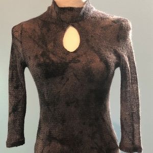 MIGUEL BERBEL Purple 3/4 Sleeve Knit Sweater